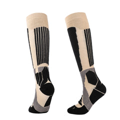 Knee High Merino Wool Ski Socks | Retro Striped Design
