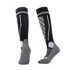 Knee High Merino Wool Ski Socks | Geometric Contrast
