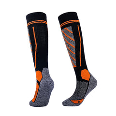 Knee High Merino Wool Ski Socks | Geometric Contrast