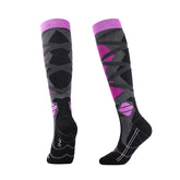 Ski Knee High Cotton Socks | Geometric Patterns Reinforced Footbed