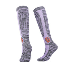 Knee High Merino Wool Hiking Socks for women | Colorblock Grid Design