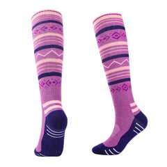 Knee High Merino Wool Ski Socks | Tribal Stripe Pattern