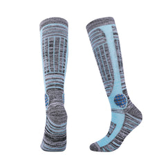 Knee High Merino Wool Hiking Socks for women | Colorblock Grid Design
