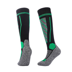 Knee High Merino Wool Ski Socks | Geometric Contrast