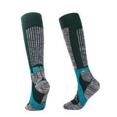 Knee High Merino Wool Ski Socks | Retro Striped Design