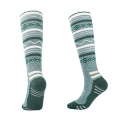 Knee High Merino Wool Ski Socks | Tribal Stripe Pattern