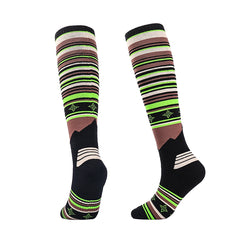 Knee High Merino Wool Hiking Ski Socks | Bold Stripes