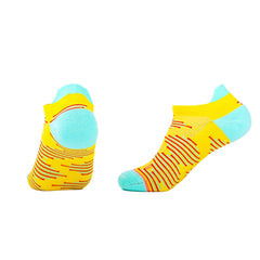 Ankle Cotton Running Socks for women | Bold Stripes Contrast Panels