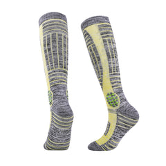 Knee High Merino Wool Hiking Socks for women | Colorblock Grid Design