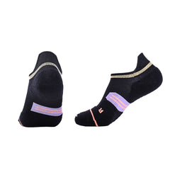 Ankle Cotton Running Socks for women | Metallic Triple Bands