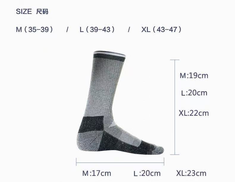 Mid-tube outdoor socks for men and women Merino wool socks Winter thick warm ski hiking socks