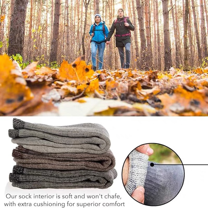 Merino wool high socks, all wool yarn, outdoor hiking, home warmth, all terry c-pack